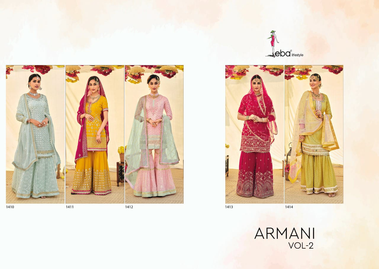 Eba Armani 2 Georgette Embroidery Heavy Wedding Wear Designer Salwar Kameez Collection